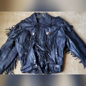 Harley leather Fringe jacket